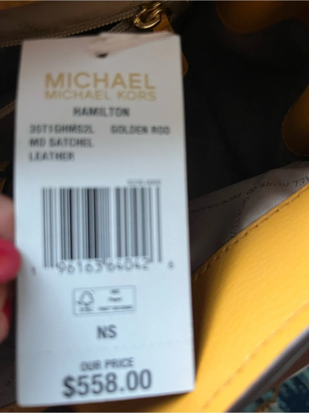 Michael Kors Mustard Leather Satchel with Gold Hardware