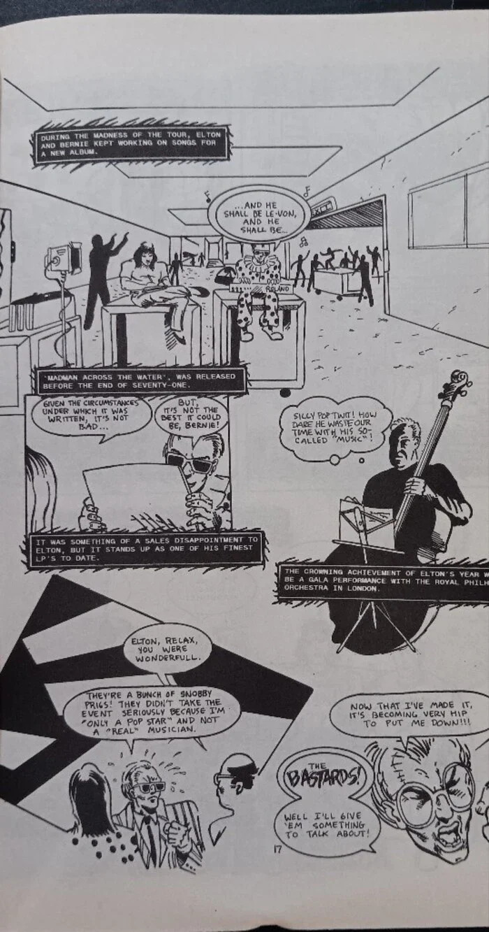 Vintage Comic Book Elton John Rock & Roll