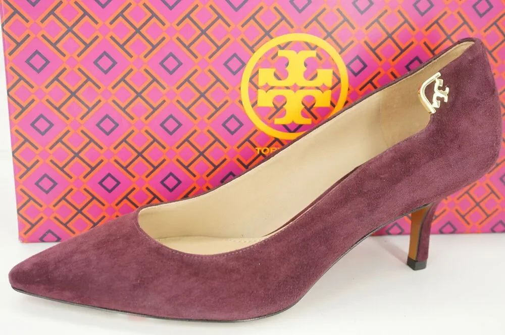Tory Burch Purple Suede Elizabeth High Heel Pointy Toe Pumps