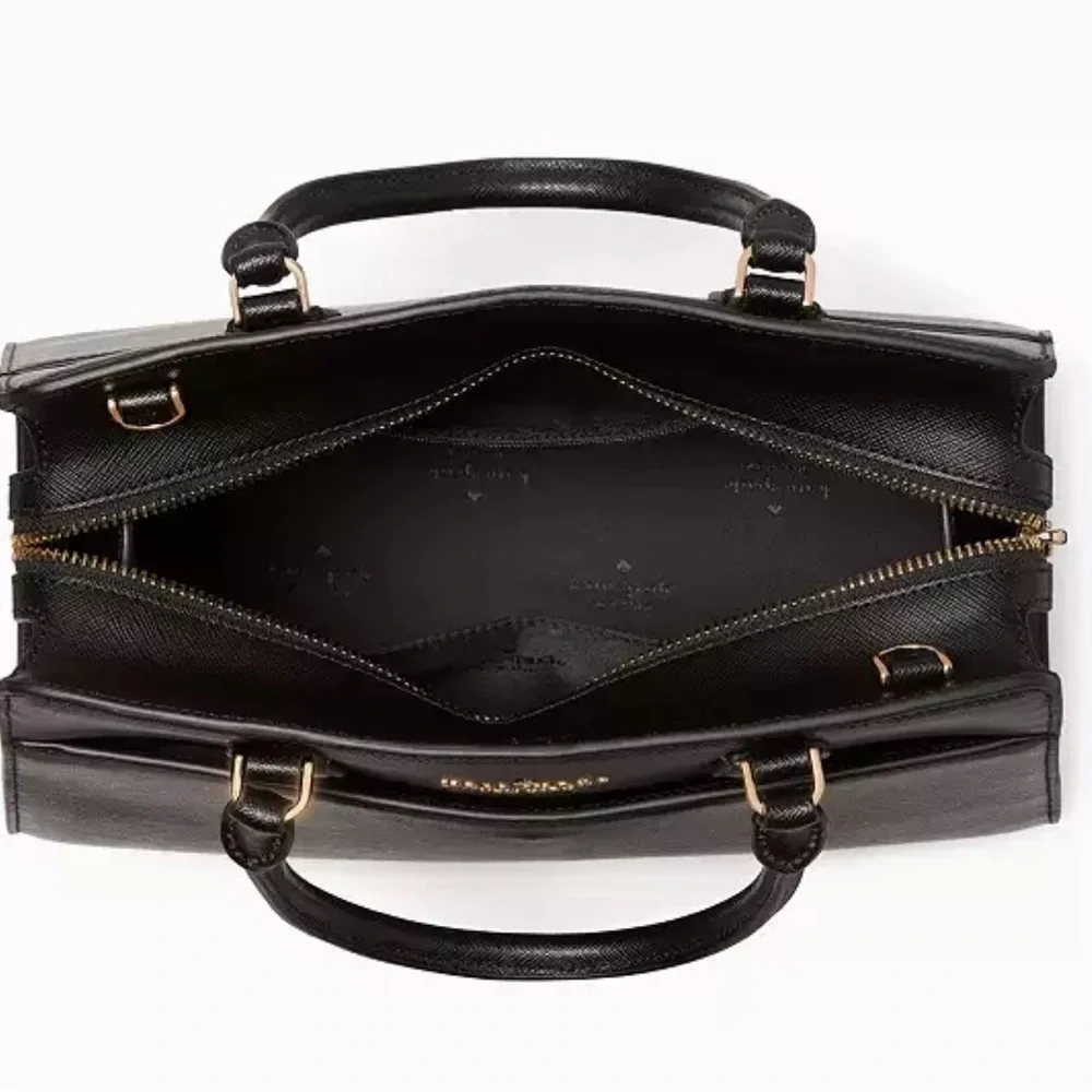 KATE SPADE Madison Saffiano Leather Medium Satchel BLACK COLOR