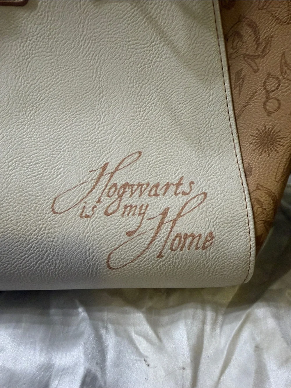Hogwarts Castle Loungefly Print Satchel Handbag - Beige/Tan