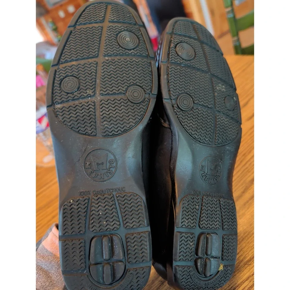Mephisto Mens 10.5 Black Leather Cool Air Comfort Shoes Loafers Slip On