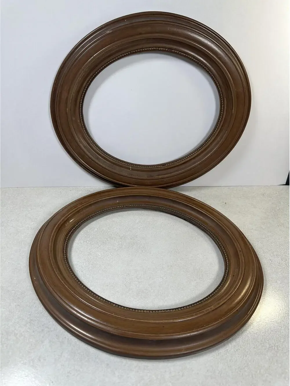 Antique Pair Wooden Oval 19th C. Frames 8x10 Picture Victorian Farmhouse