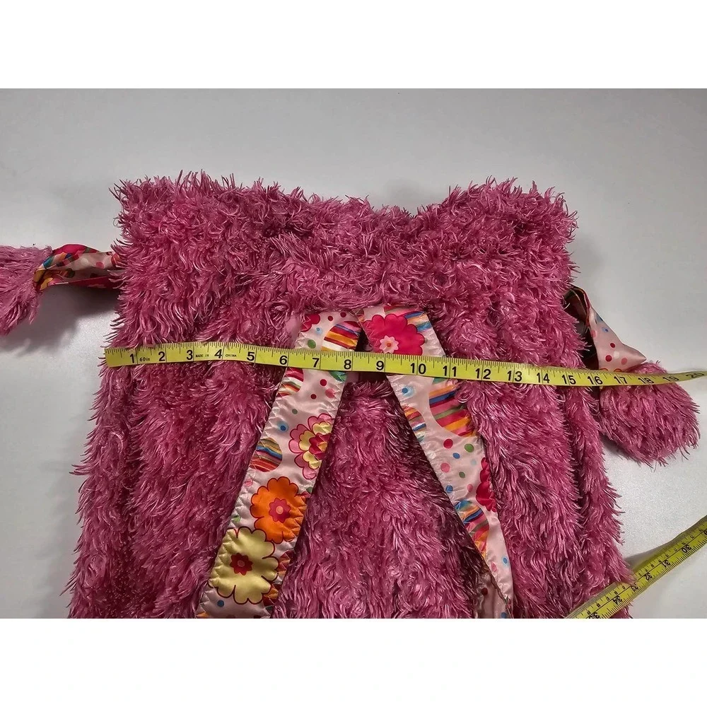 Olivia Freckles & Maya Girls Fuzzy Backpack Bag in Cotton Candy Pink