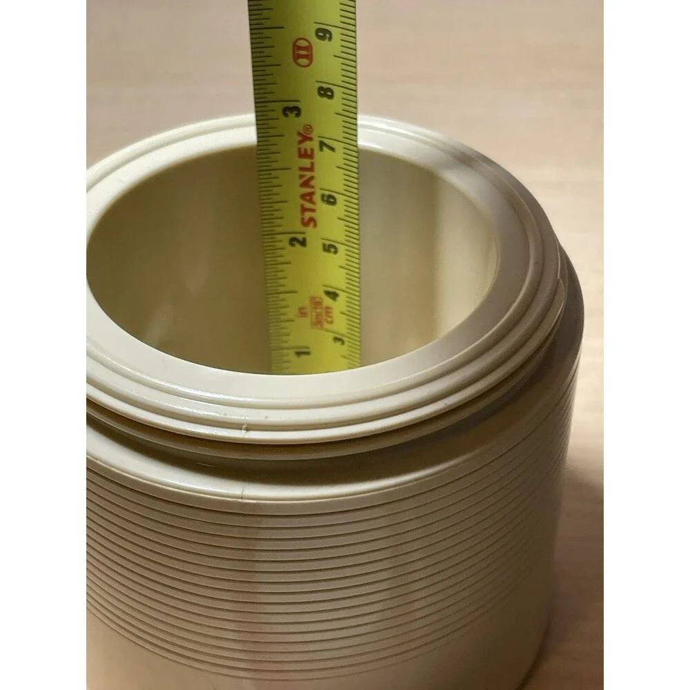 Thermos Model 1155 Tan White Green Black 7 Oz. Insulated Jar Vintage