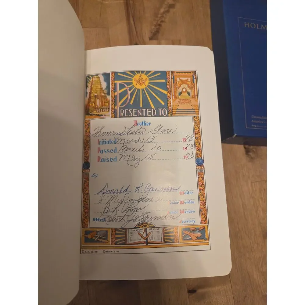 Vintage Holman Masonic Bible King James Version Excellent Condition Original Box