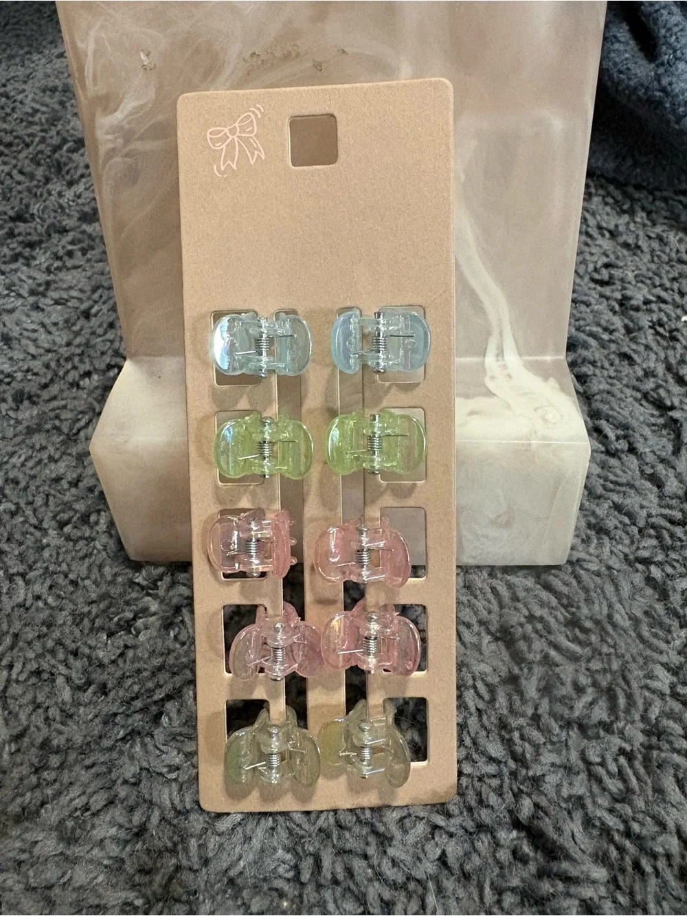 NWT 5 pairs of tiny colorful pastel claw clips