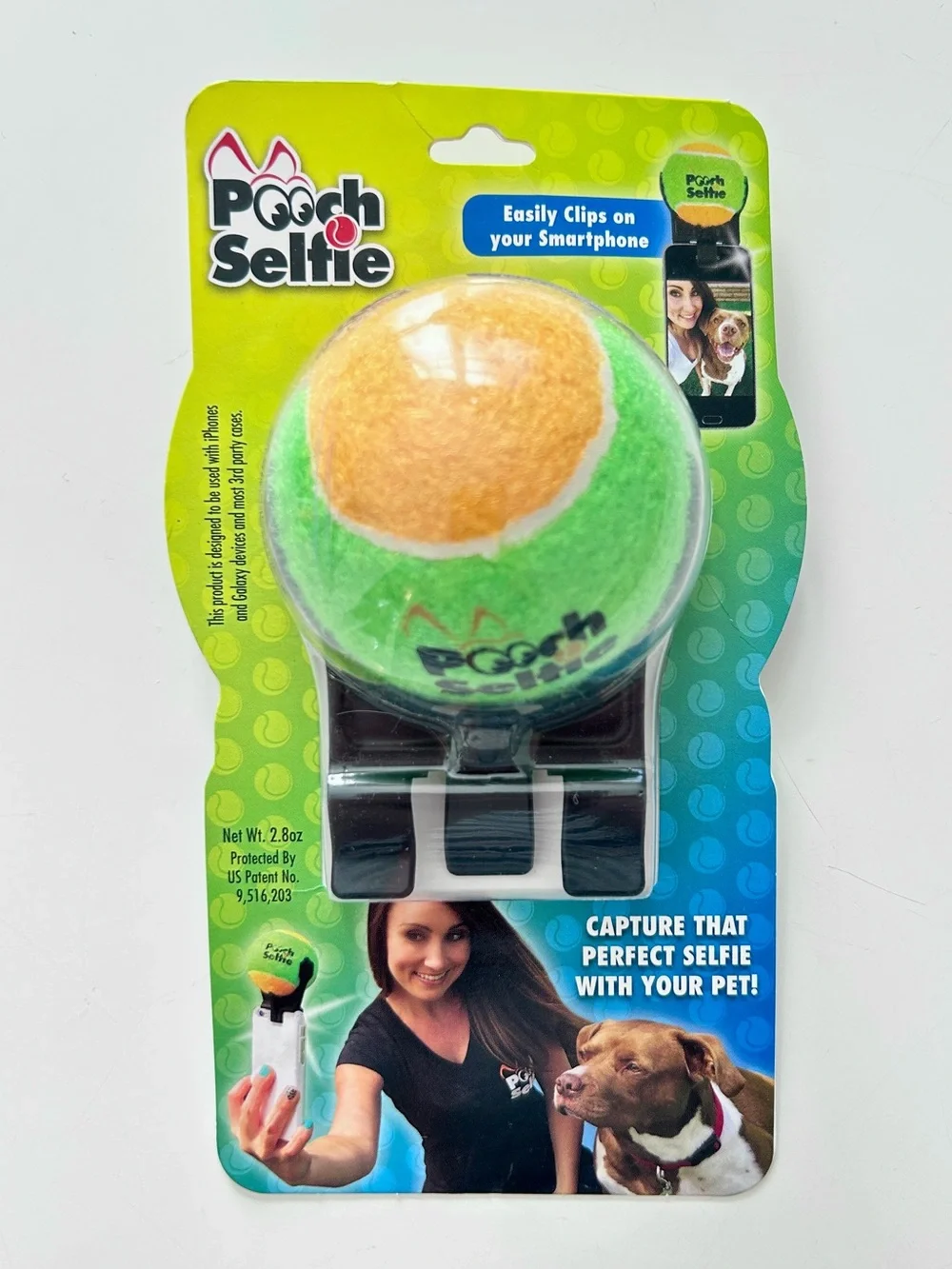 Pooch Selfie Dog Training Tennis Ball Smart Phone Attachment Photo Taking