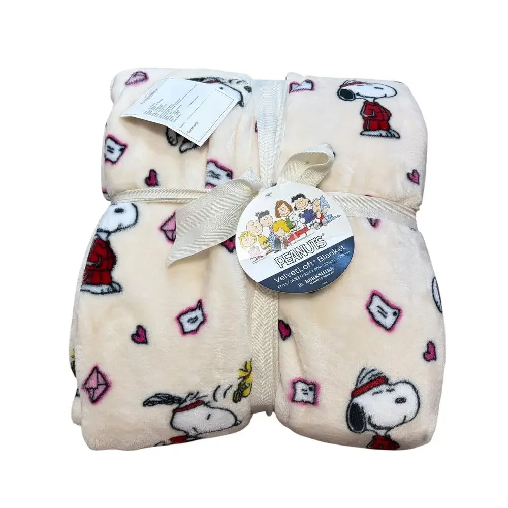 Peanuts VelvetLoft Blanket NWT Full/Queen 90inx90in Snoopy Valentines Tracksuit