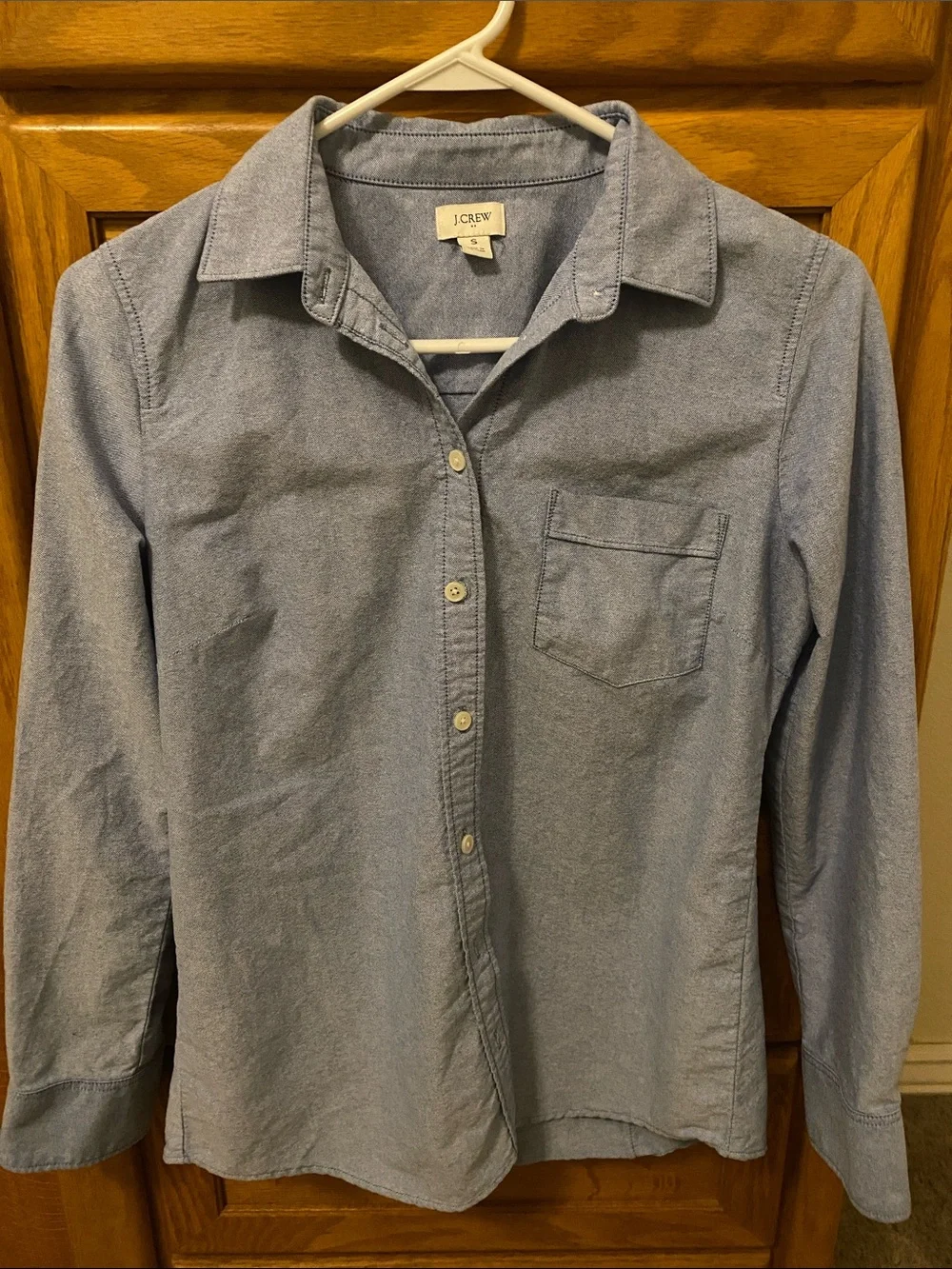 J. Crew Chambray Button-Down Shirt in Light Blue