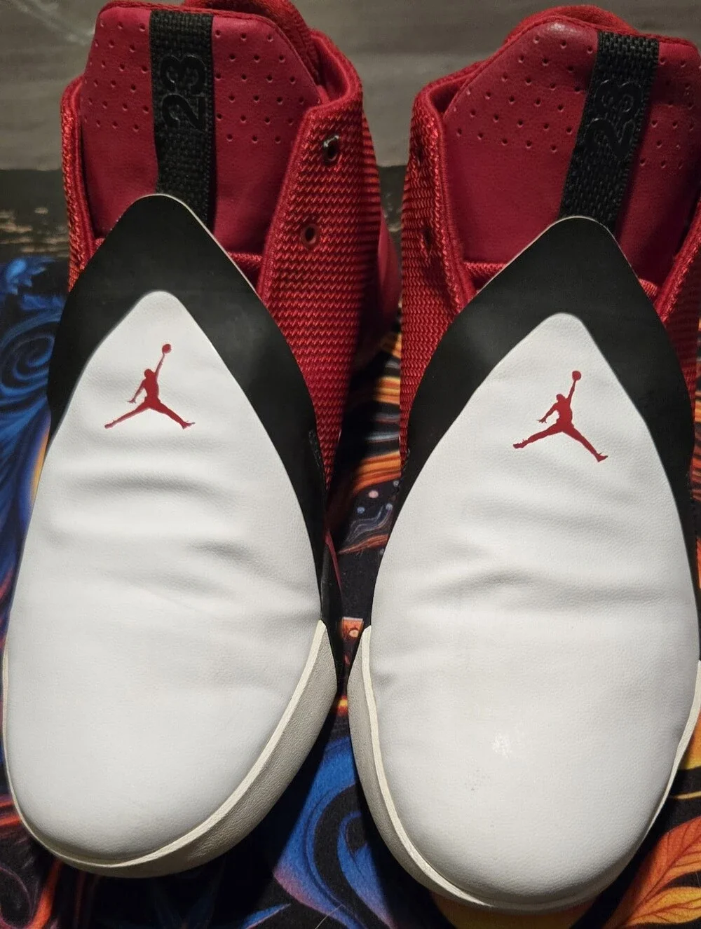 Jordan White & Red Slip-On Shoe Covers