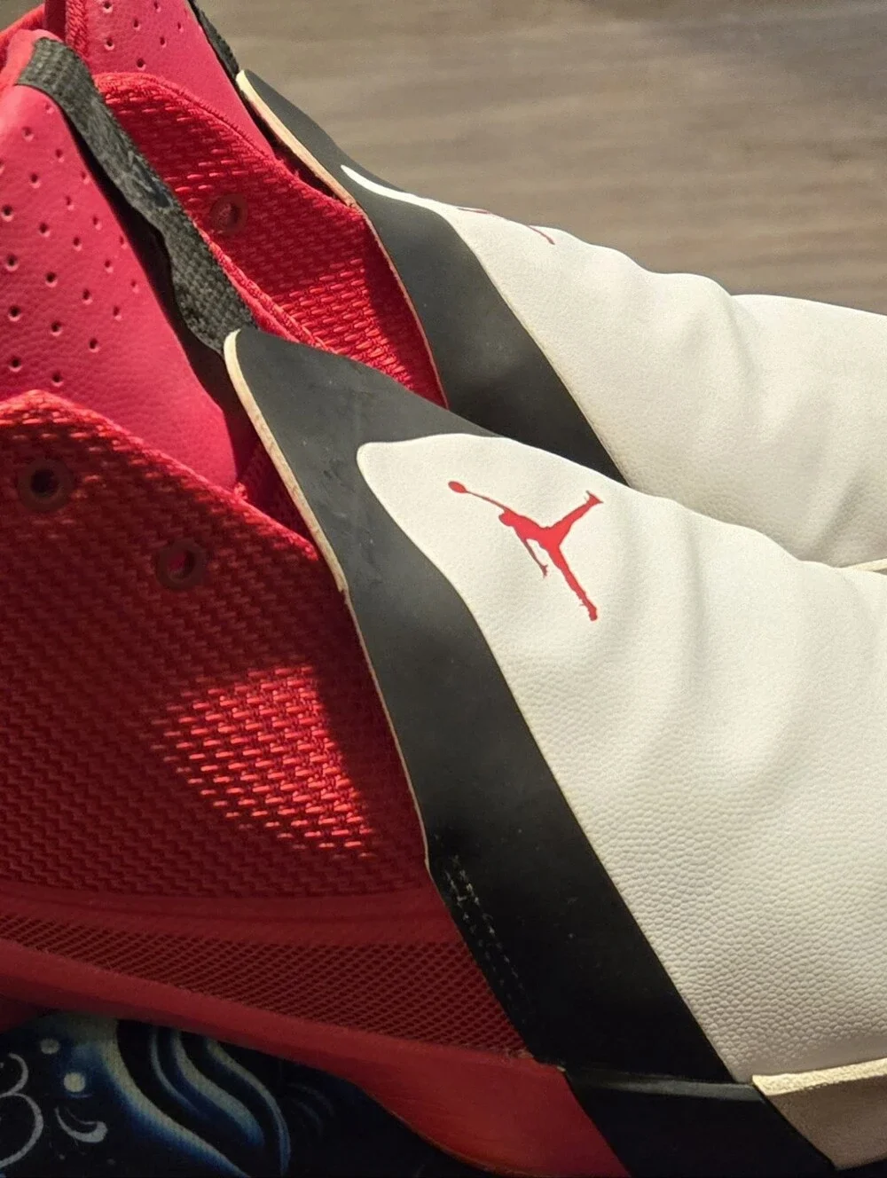 Jordan White & Red Slip-On Shoe Covers