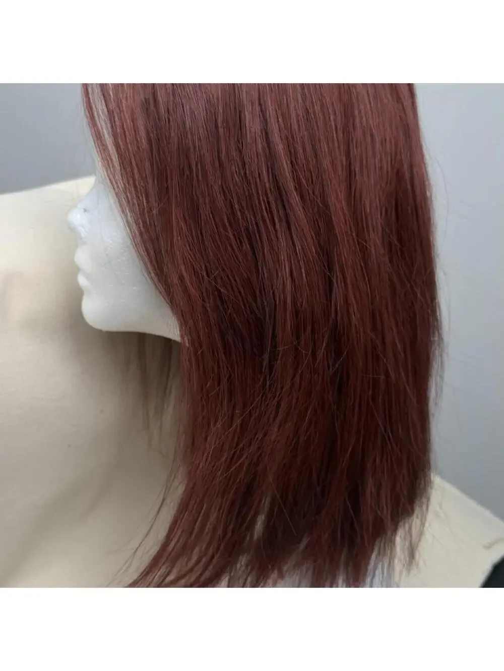 100% Human Hair Wig - Reddish Brown Straight Bob, 5x5 HD Lace Front, Glueless