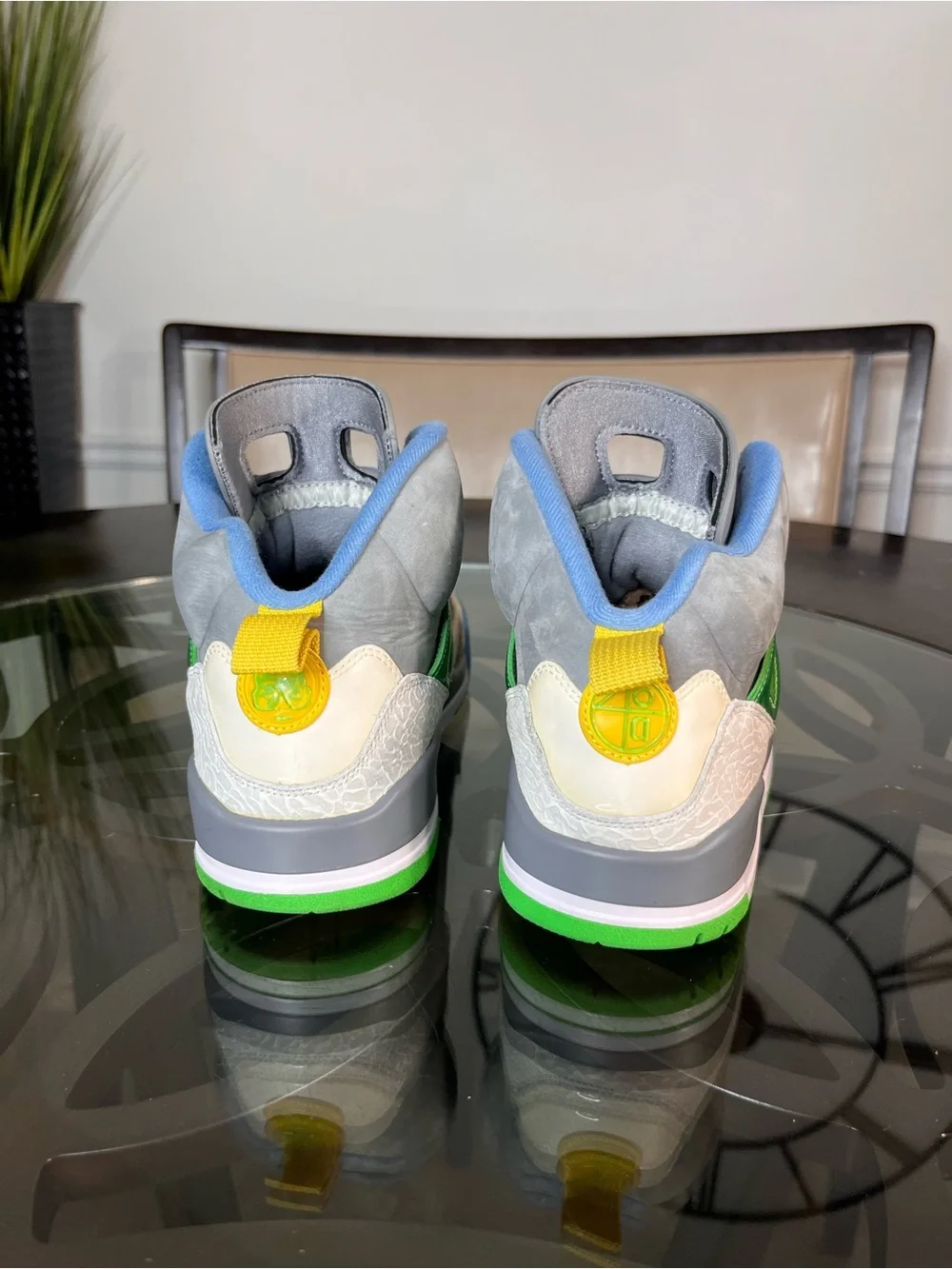 Nike Air Jordan Spizike Gray Blue Green Basketball Shoes Sneakers Mens Sz 11.5
