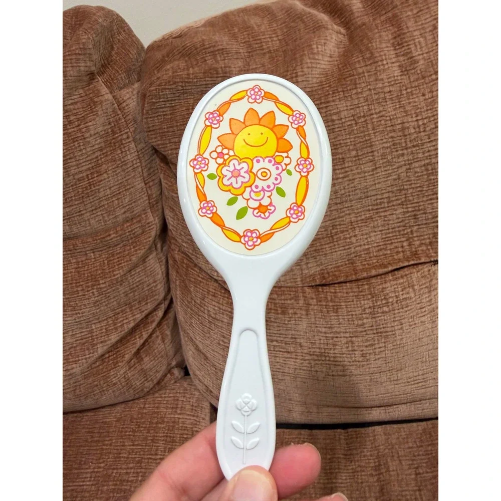 Vintage 1980 Avon Hello Sunshine Kids Hair Brush Retro Flower Power w Box