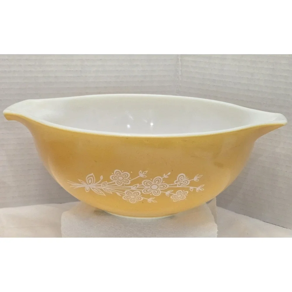 PYREX Butterfly Gold Cinderella Mixing Bowl Set Of 3 Vintage 441, 442, 443 GUC
