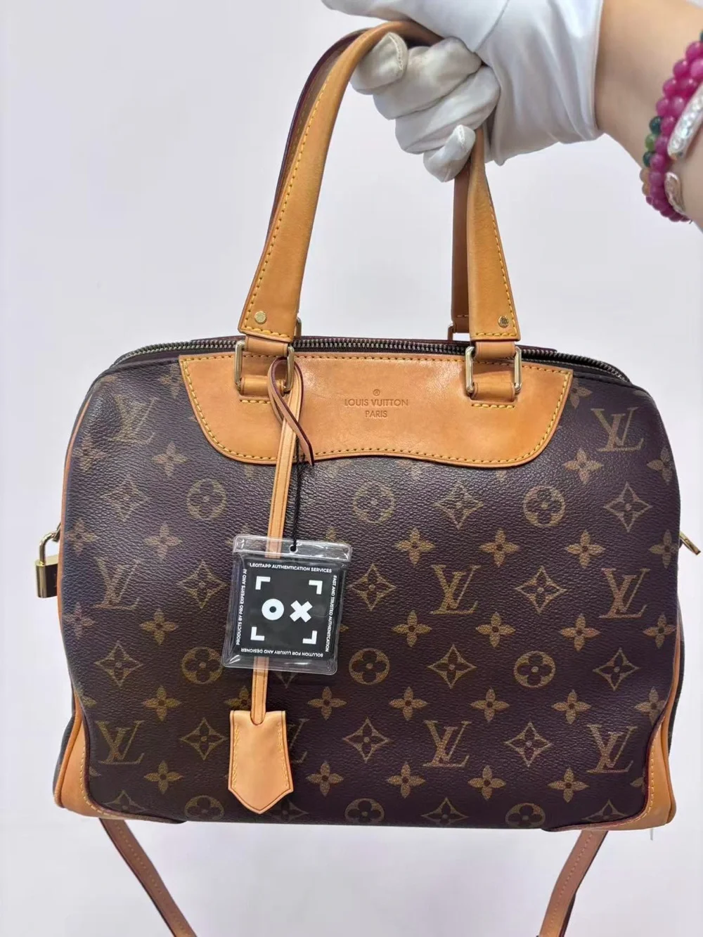 Louis Vuitton Monogram Canvas Brown and Tan Top-Handle Satchel