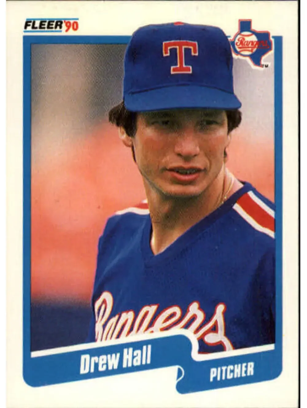 1990 Drew Hall Fleer Baseball Card #299