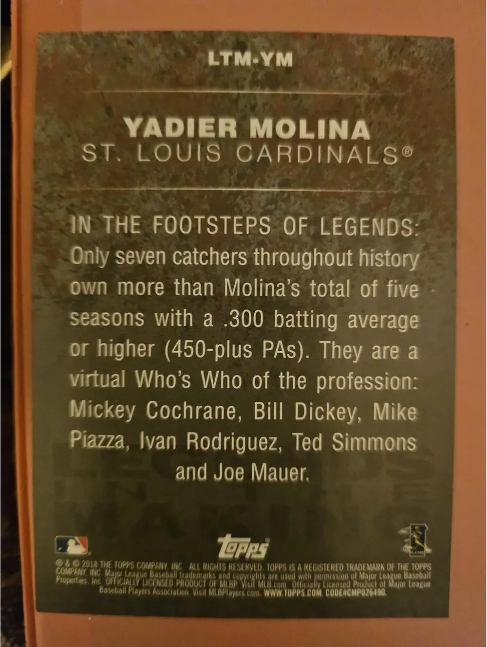 Topps yadier malina