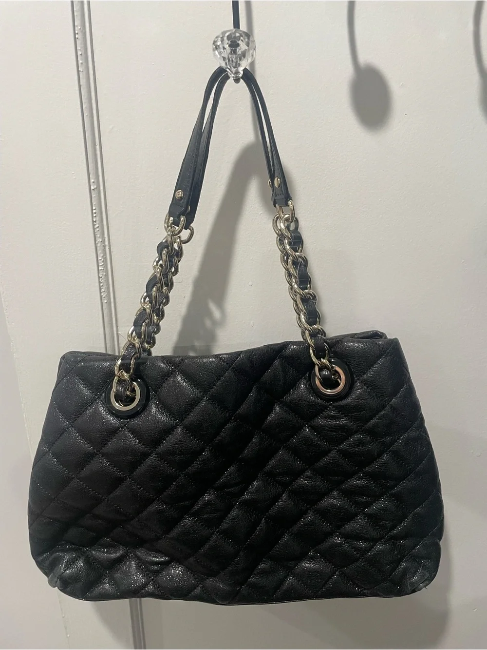 ♠️ Black Quilted Shoulder Tote Bag by Kate Spade ♠️