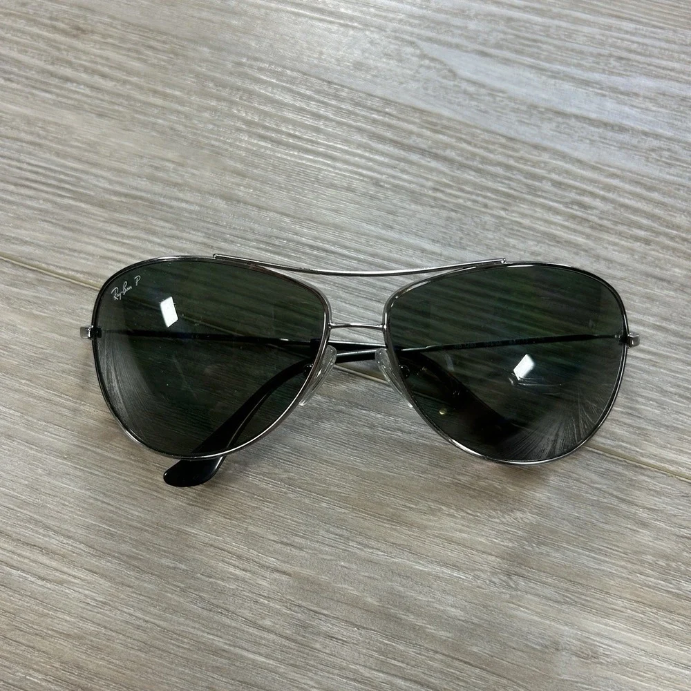 Ray-Ban RB3293 004/9A Polarized Aviator Sunglasses Silver Metal **Frames Only**