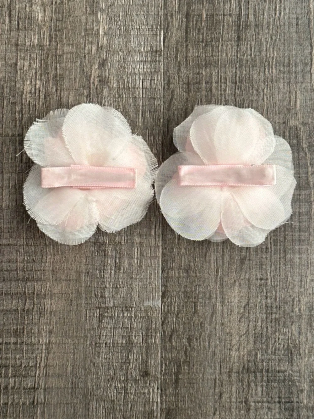 💞 Set of 2 Pink Flower Hair Clips with Sequin Centers