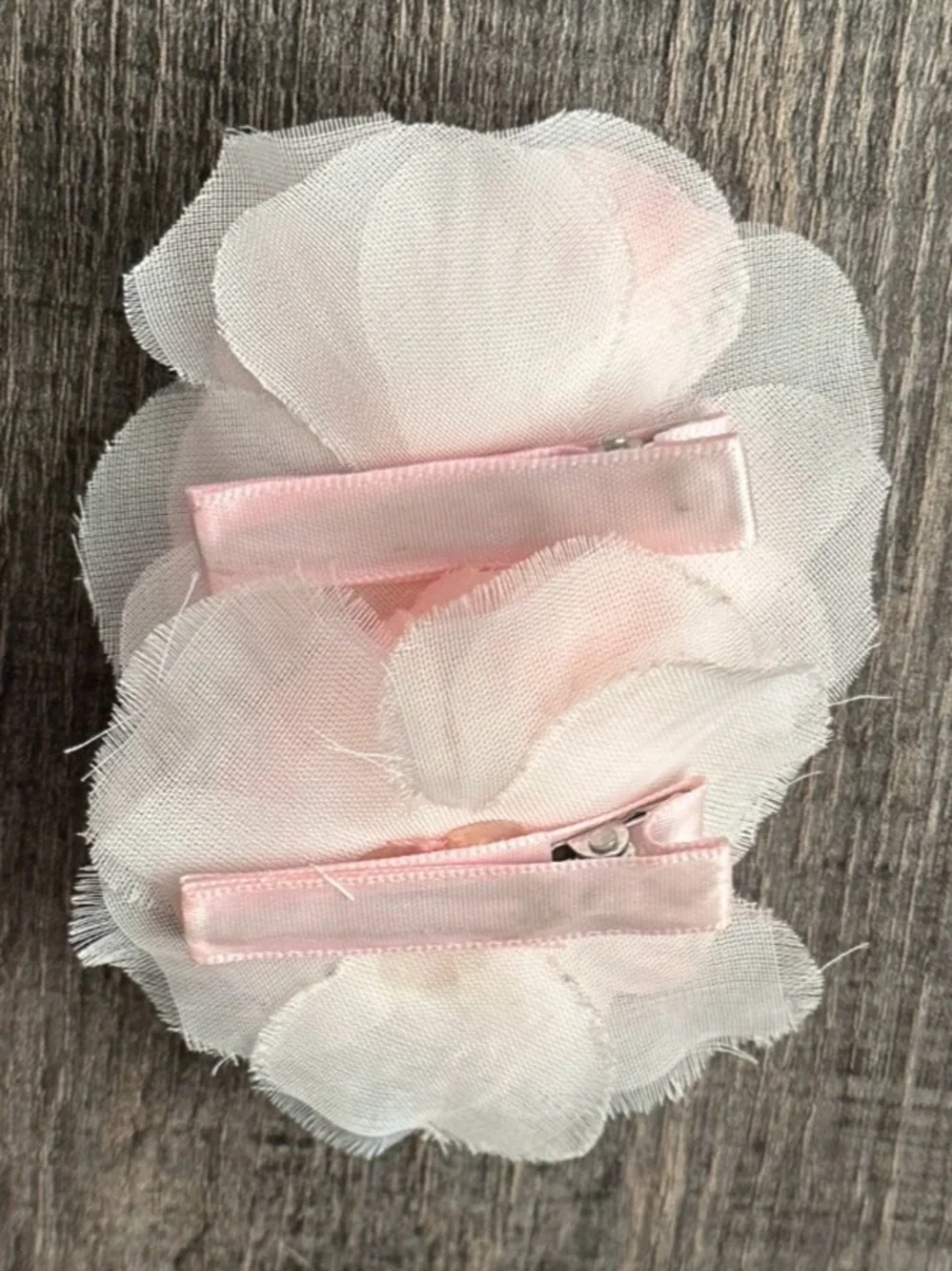💞 Set of 2 Pink Flower Hair Clips with Sequin Centers