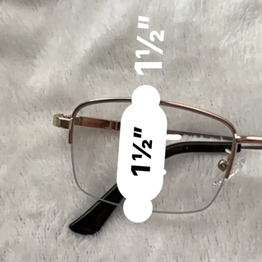 2 pairs 1/2 frame 1.50 unisex reading glasses in plastic case