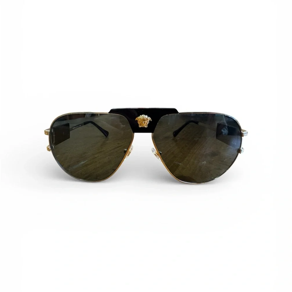 Versace black and gold Aviator Sunglasses for men