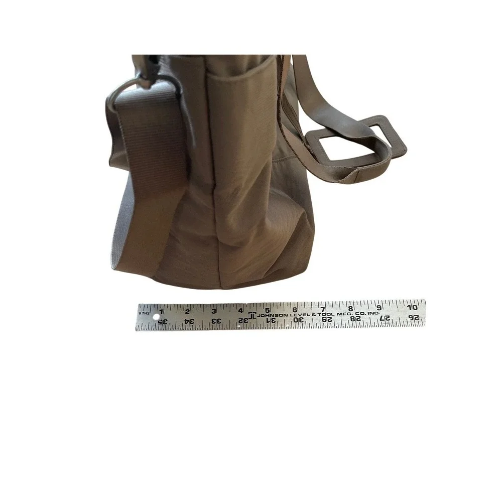 Baggallini Mushroom Brown Nylon Laptop Tote Bag‎ Crossbody Travel Work Bag
