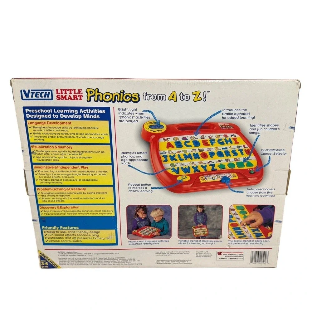 Vintage NIB Vtech Little Smart Phonics from 4 to Z Alphabet Learning Toy Braille