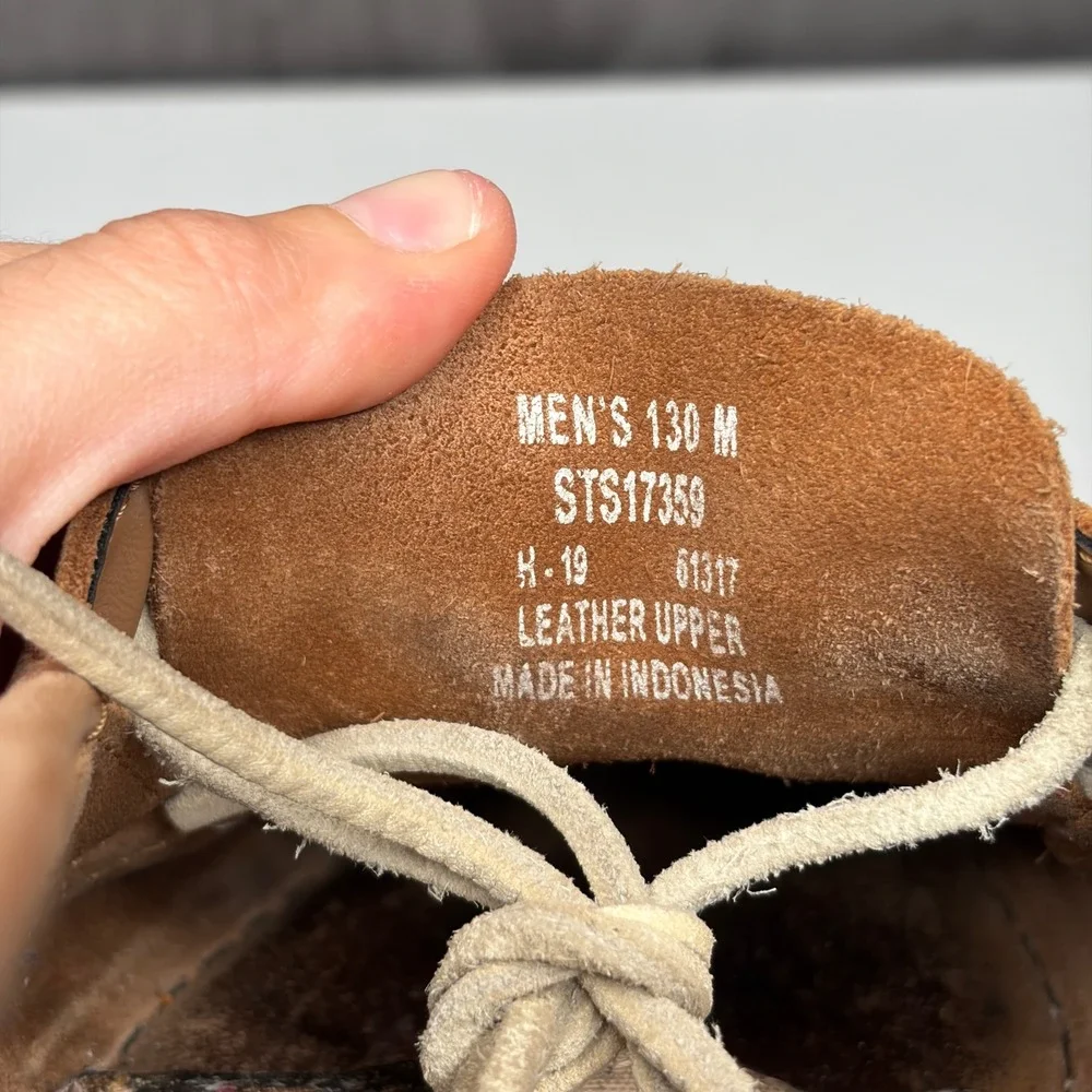 Sperry Top-Sider Boat Shoes Mens 13 Tan Leather STS17359 Classic Nautical Casual