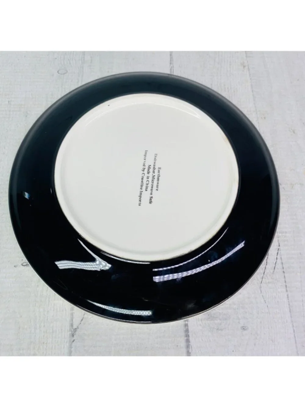 Coastline Imports White Black Polka Dots Earthenware 8
