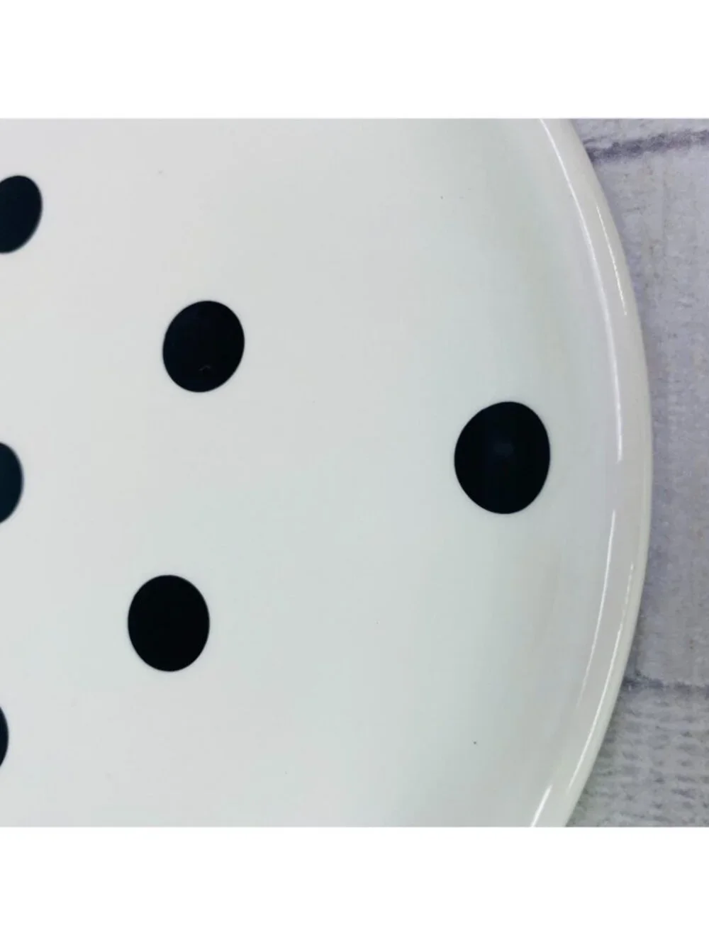 Coastline Imports White Black Polka Dots Earthenware 8