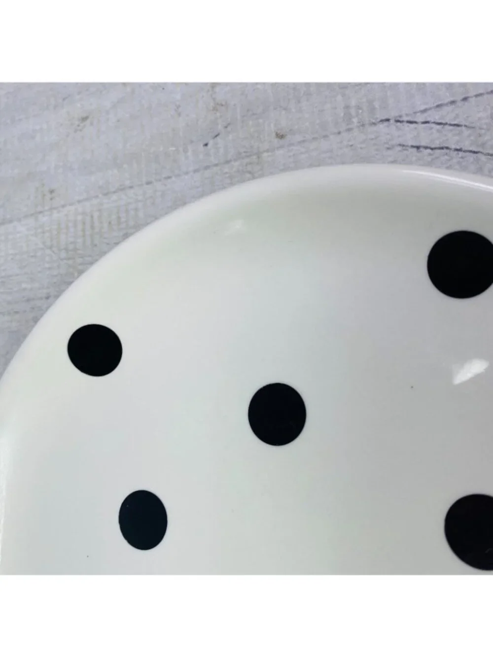 Coastline Imports White Black Polka Dots Earthenware 8