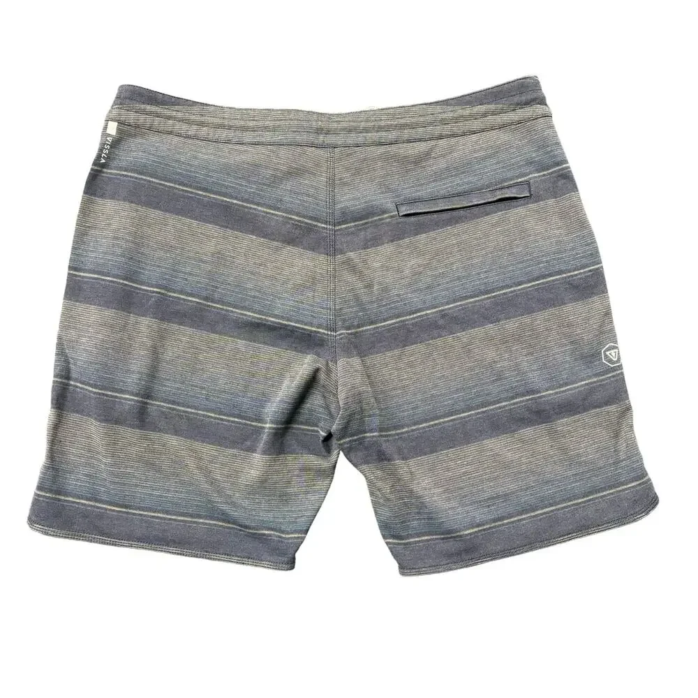 Vissla Sofa Surfer‎ Shorts Men’s XL Board Hybrid Swim trunks Blue Stripes Casual