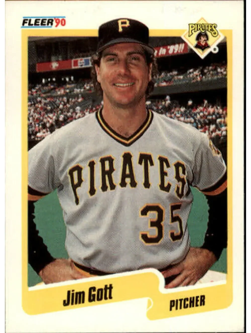 1990 Jim Gott Fleer Baseball Card #466