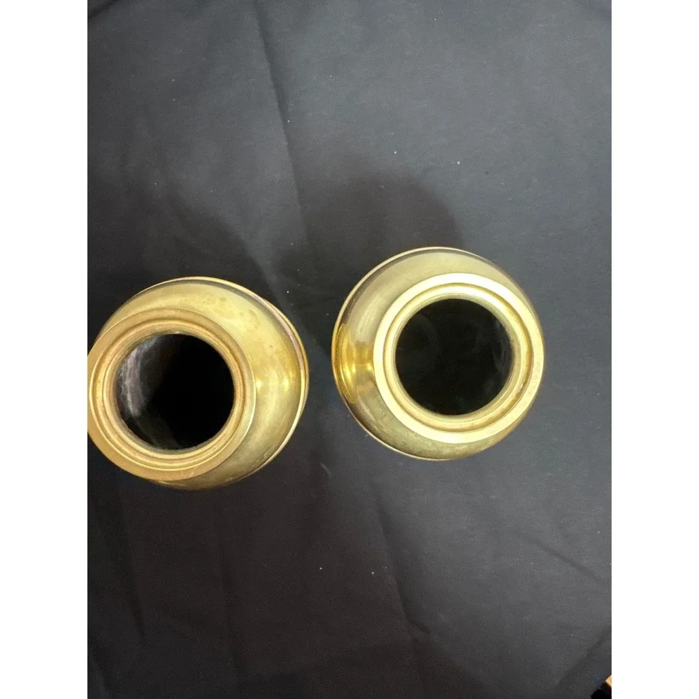 Vintage Brass Vases Pair‎ Made in England Decorative Home Decor Set