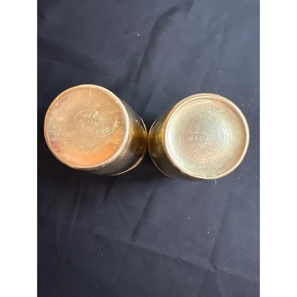 Vintage Brass Vases Pair‎ Made in England Decorative Home Decor Set