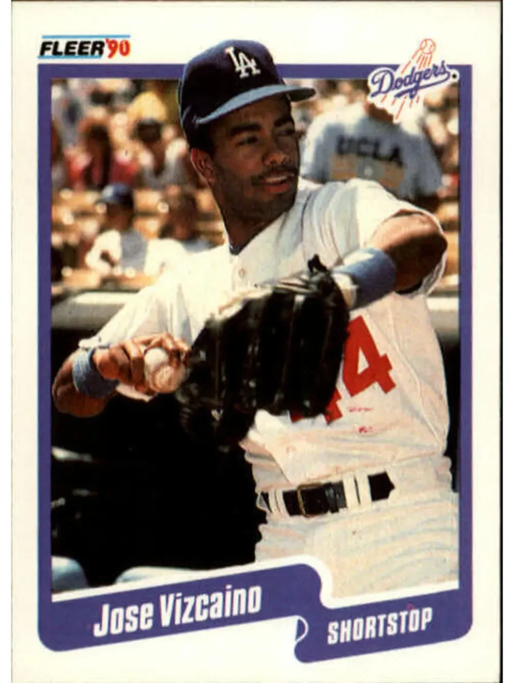 1990 Jose Vizcaino Fleer Baseball Card #410