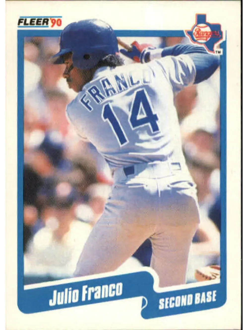 1990 Julio Franco Fleer Baseball Card #296