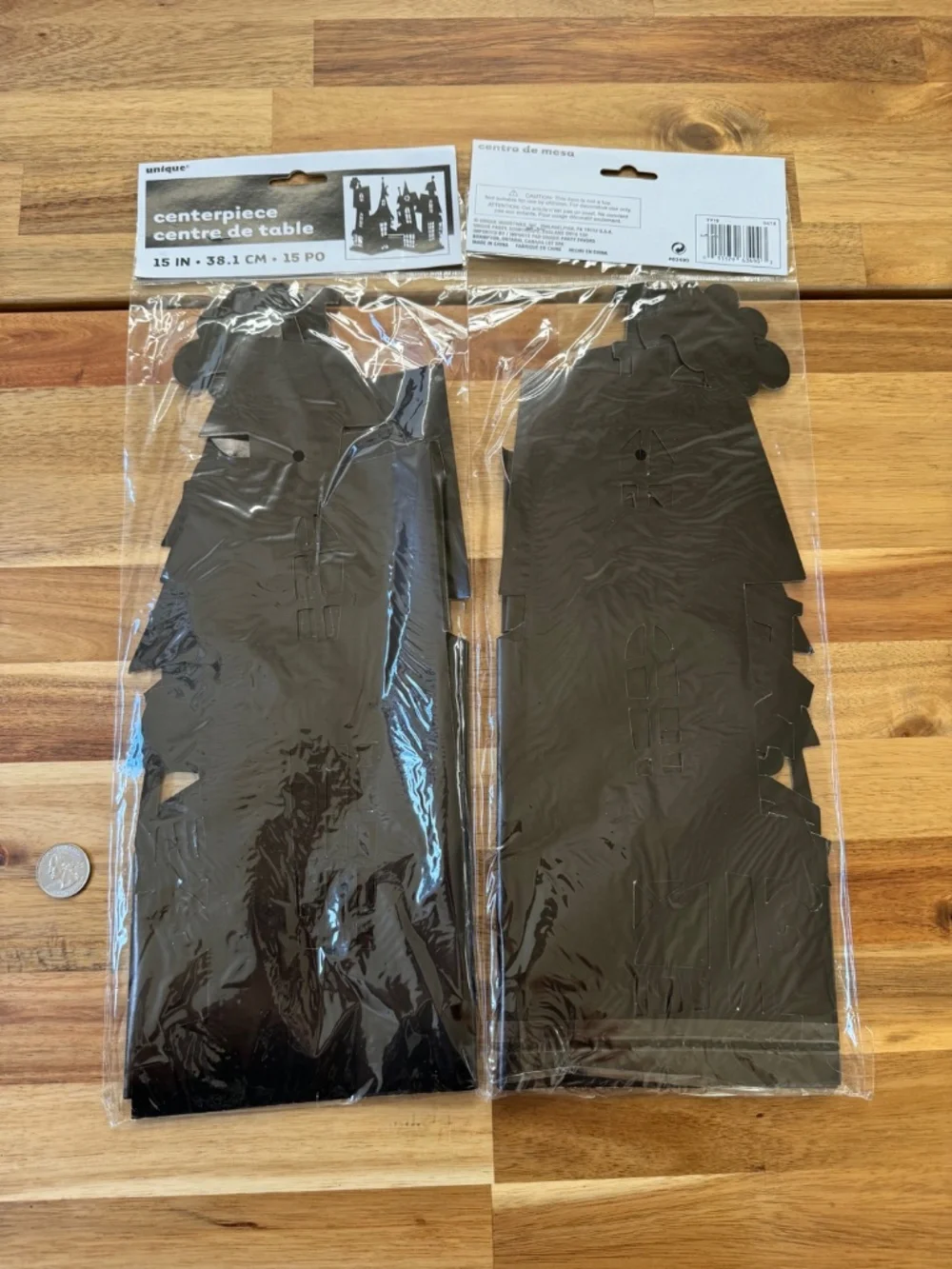 2 quantity paper cut-out Halloween haunted house tabletop decor - black 15