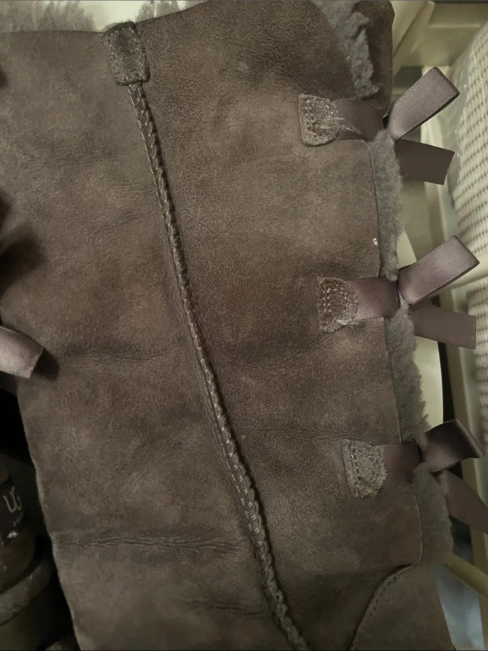 Ugg Tall Bow Boots in Dark Grey
