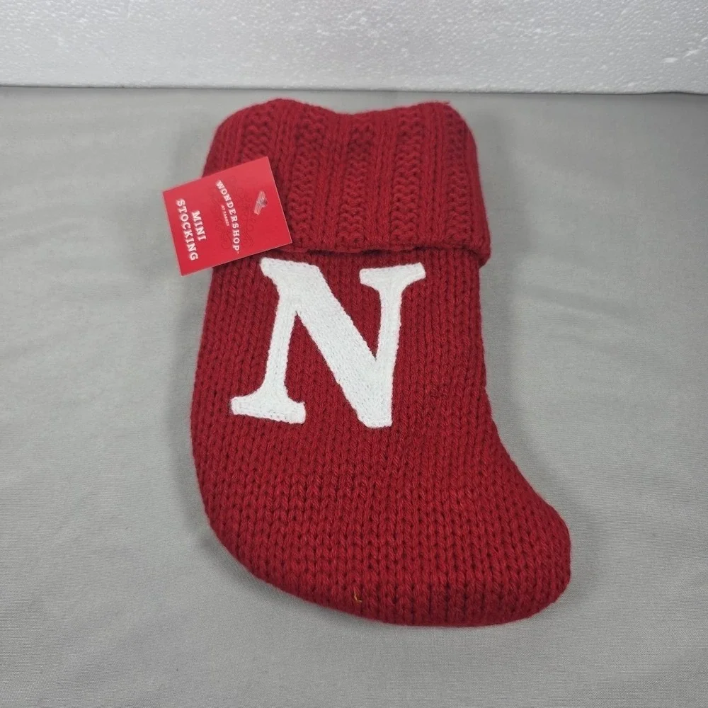 Letter N Wondershop Monogram Mini‎ Christmas Stocking Initial Red Knit Target