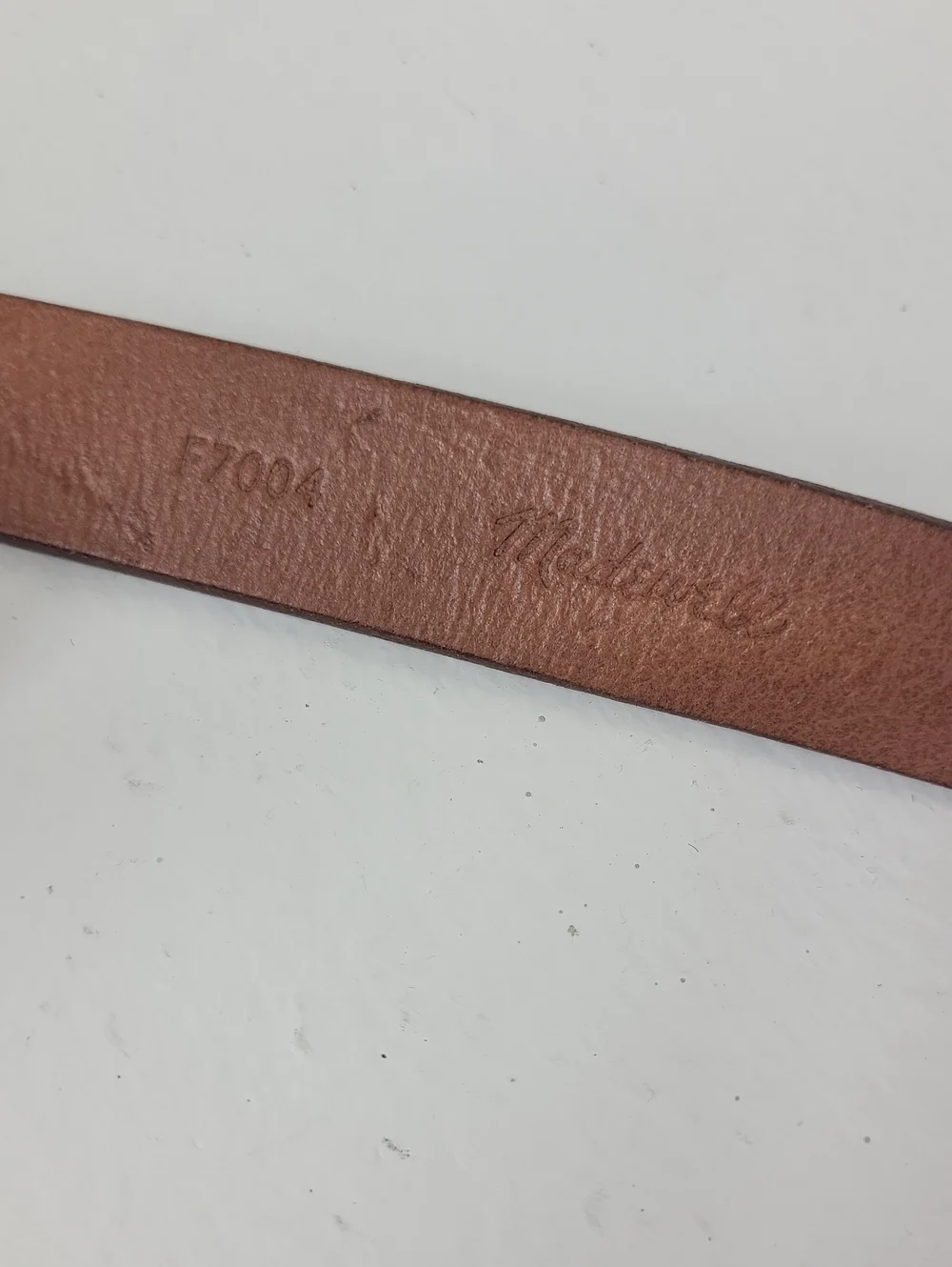 Madewell Classic Tan Leather Belt with Brass Buckle. Size M/L