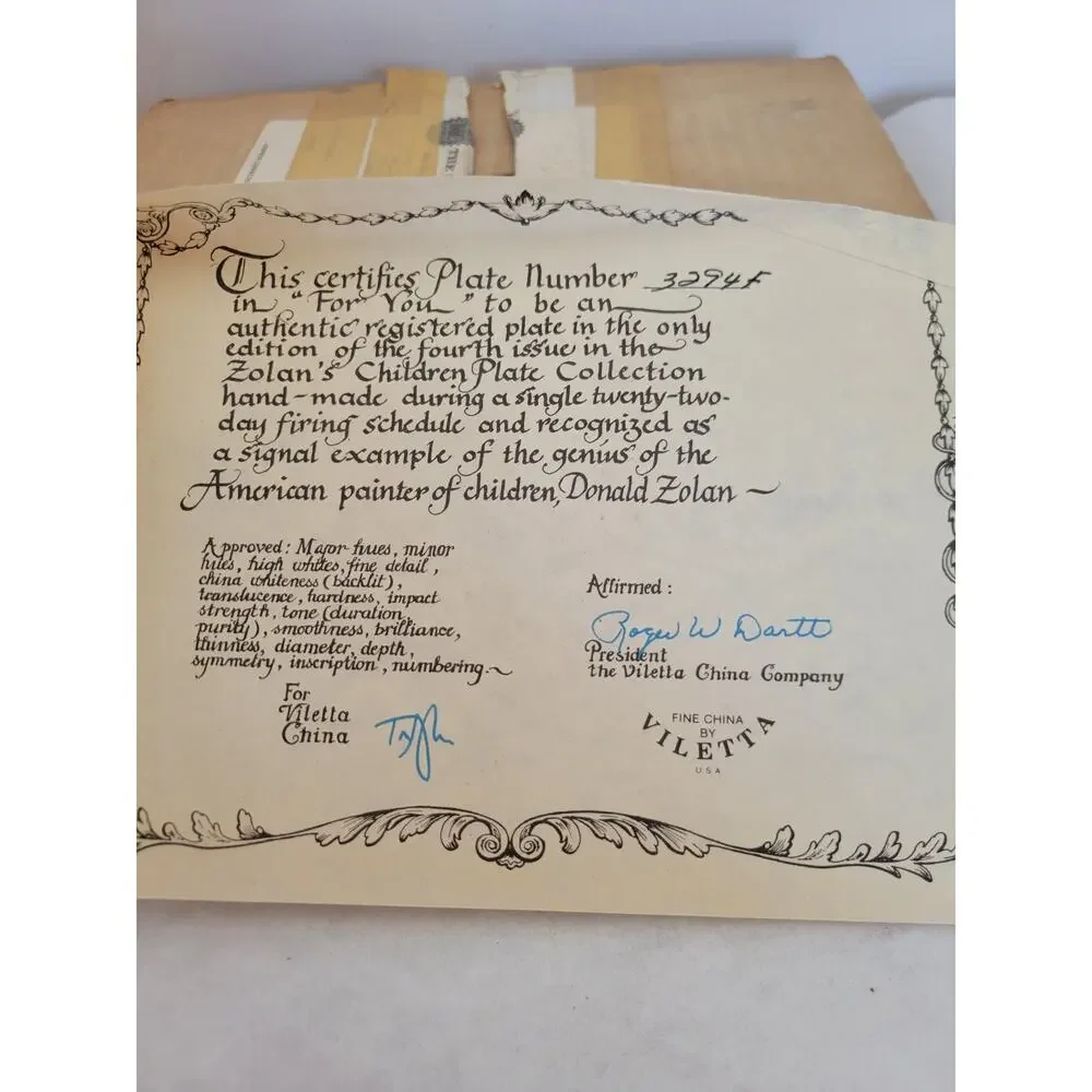 Vtg 1981 Pemberton & Oakes For‎ You by Donald Zolan Plate w/ COA & Box #3294F