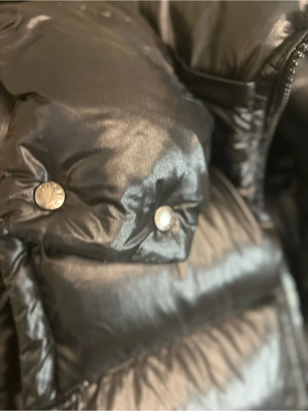 Moncler Bormes Authentic Shiny Black Puffer Hooded Vest | Size: 2