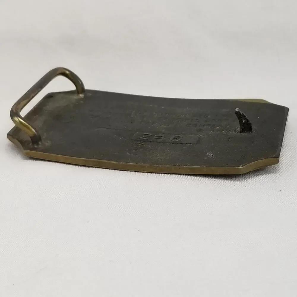 Vintage Belt Buckle 1970s Solid Brass Wells Fargo & Co Since 1852 Wagon USA Made