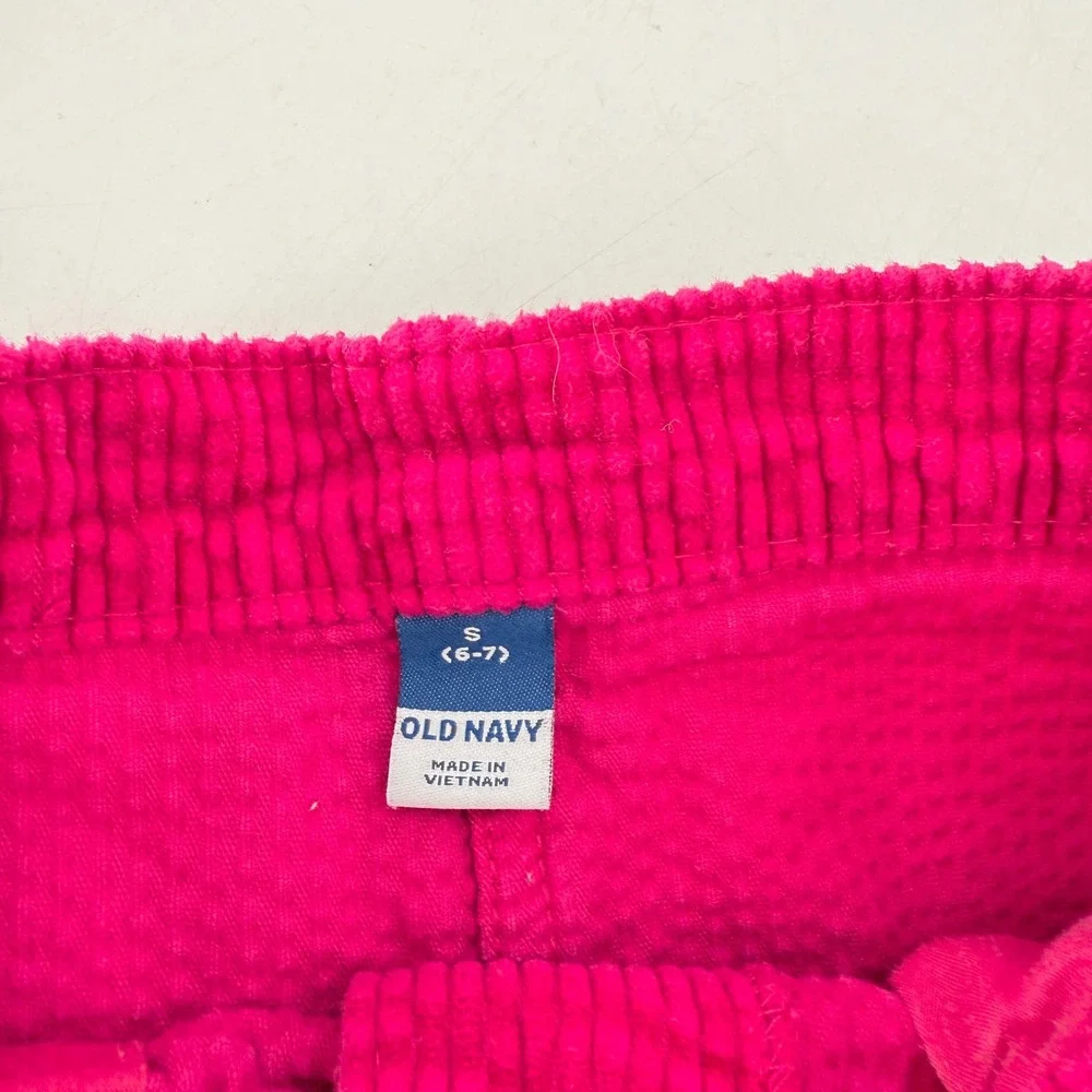 Old Navy‎ Girls Corduroy Skirt Pink Button Front Pockets Size S (6-7)