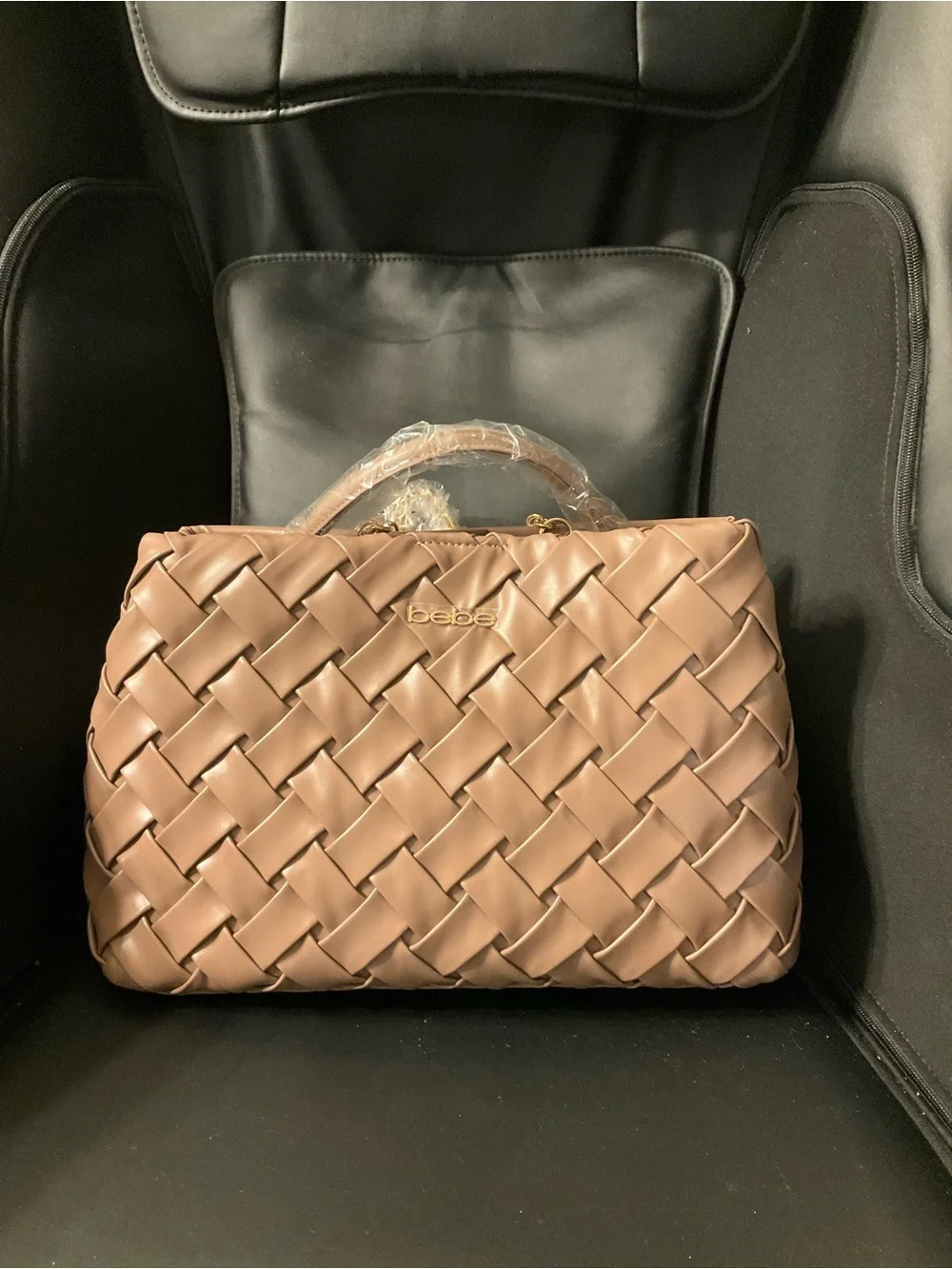 bebe woven satchel